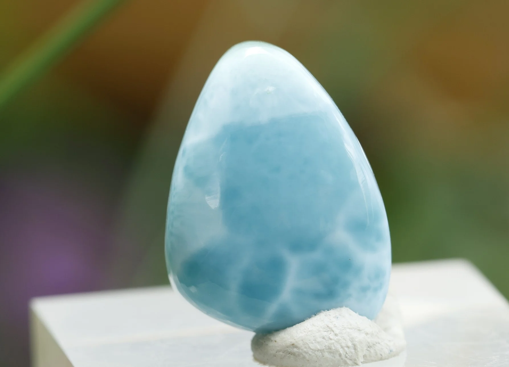 Larimar, kabošon 21x15x6mm 3,5g